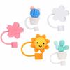 Abaodam 5PCS Reusable Straw Covers Straw Tips Cover Silicone Straw Covers Cap Drinking Straw Protector view 1