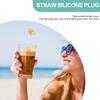 Abaodam 5PCS Reusable Straw Covers Straw Tips Cover Silicone Straw Covers Cap Drinking Straw Protector view 3