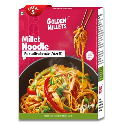 GOLDEN MILLETS Foxtail Millet Noodles | 0% Maida | 60% Millet Content | High Fiber and Good Protein |100% Sundried Not Fried | (150g x 5)