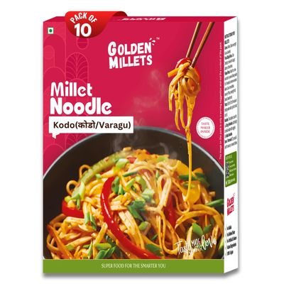 GOLDEN MILLETS Noodles Combo|Kodo Millet Noodles|Millets Noodles For Kids|0% Maida|No Preservative|Healthy Noodles Millets |Plant Based Millets Noodles For Diet|( 10X1 ),1.5 Grams