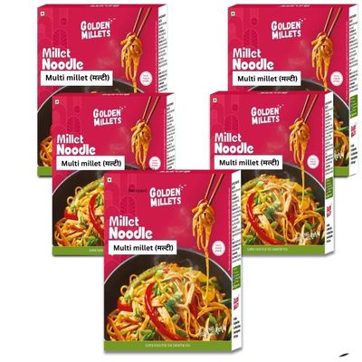 GOLDEN MILLETS Millet Noodles Combo | Multi Millet Noodles | Millets Noodles For Kids | 0% Maida | No Preservative | Healthy Noodles Millets | Millets Noodles For Diet | ( 5x150g )