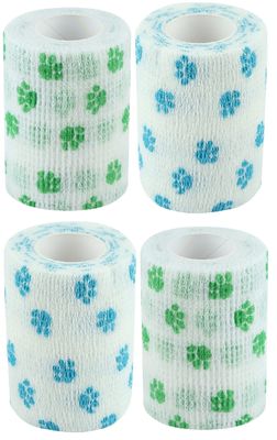 A-TAPE Breathable Self Adhesive Cohesive Bandage for Humans & Pets (Dogs, Cats, Birds)  (7.5 cm X 4.5 mtr, Pack of 4) (Printed Pattern)