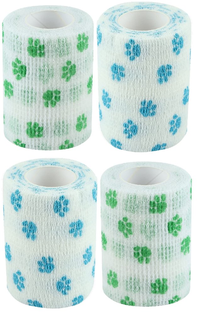 A-TAPE Breathable Self Adhesive Cohesive Bandage for Humans & Pets (Dogs, Cats, Birds) (7.5 cm X 4.5 mtr, Pack of 4) (Printed Pattern)