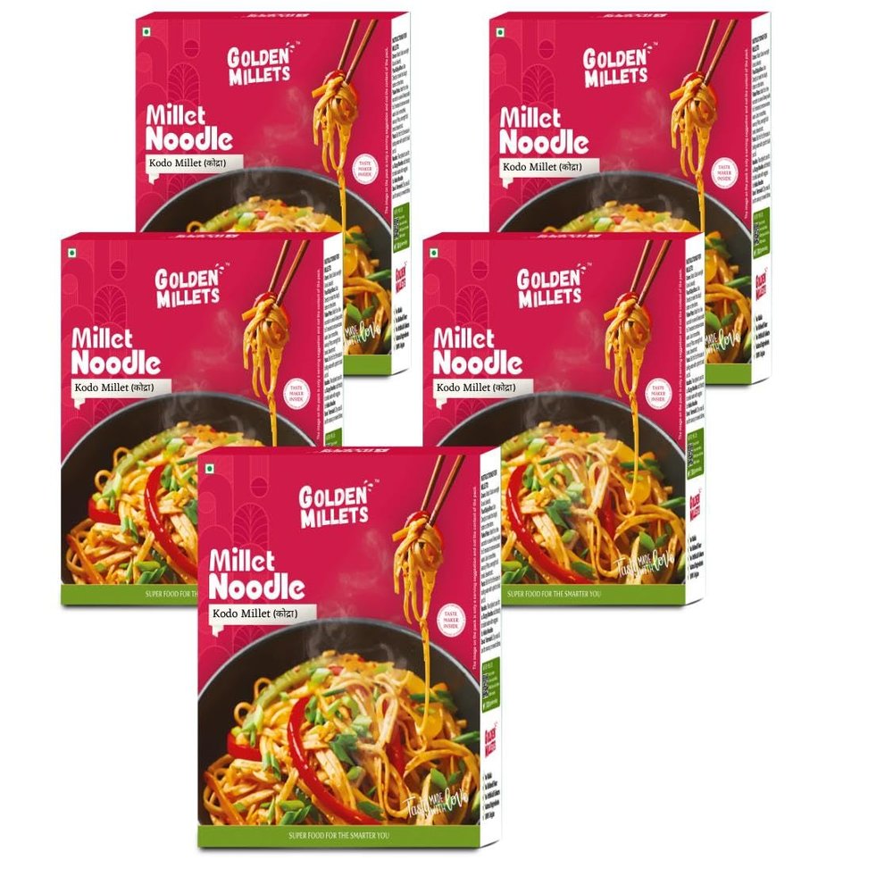 GOLDEN MILLETS Millet Noodles Combo | Kodo Millet Noodles | Millets Noodles For Kids | 0% Maida | No Preservative | Healthy Noodles Millets | Millets Noodles For Diet | ( 5x150g )