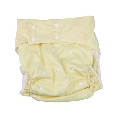 T.O.G. Adult Diaper Cover Nappy Cover Elastic Leg Part One Size for Seniors Adults Yellow