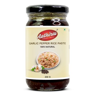 Aathirai Garlic Pepper Rice Paste - 200 Gms | No Preservatives | No artifical flavour & colour|100% Natural and homemade paste