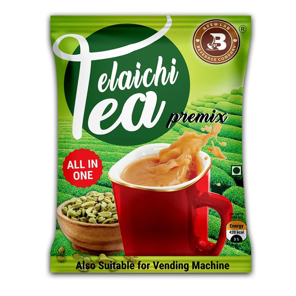 Brew Lab Elaichi Tea Premix | Real Taste of Elaichi | Also Suitable for Vending Machines | Cardamom Tea Pouch (1 kg)