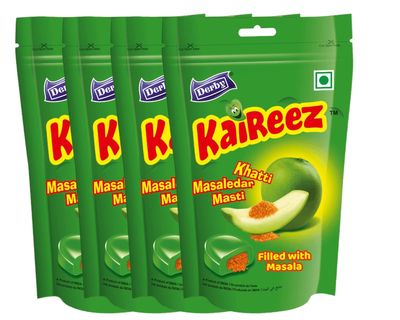 Derby_Kaireez kachha Aam | Khatti Masaledar Masti | filled with Masala Candy | 50pcs in each packet | 150gm | Kery Fruit Flavored Candy