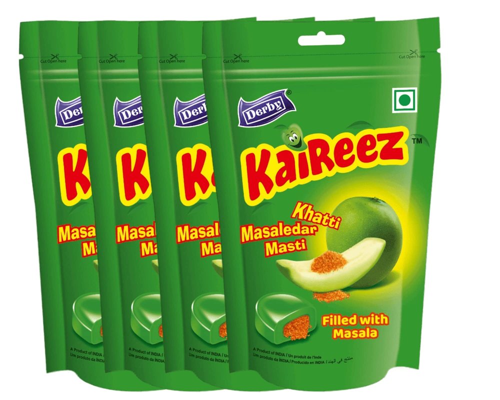 Derby_Kaireez kachha Aam | Khatti Masaledar Masti | filled with Masala Candy | 50pcs in each packet | 150gm | Kery Fruit Flavored Candy