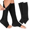 1 Pair Socks Zipper Leg Calf Sleeves Toeless for Running Hiking Climbing Driving Standing Flight Swelling Huaishu view 3