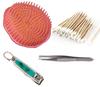 BriKSHi combo pack (round hair comb/Nail Clipper/Cotton earbuds/swabs/Steel Eyebrow Tweezers) Pack of 4 || K-3 view 1