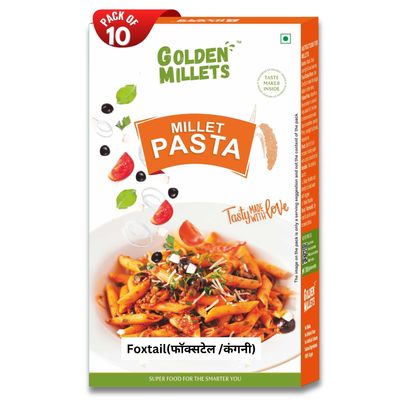GOLDEN MILLETS Foxtail Millet Pasta | 0% Maida | 60% Millet Content | High Fiber and Good Protein |100% Airdried Not fried | (150g x10)