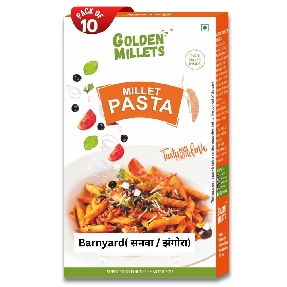 GOLDEN MILLETS Healthy Millet Pasta Combo | Barnyard Millet Pasta | High Protein Pasta | 0% Maida | No Preservative | Millet Pasta For Kids | (Pack of 10)(150g x 10)