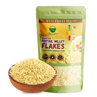 Danodia Foods Foxtail Millet Flakes 950g | 100% Natural Gluten-Free, Non-GMO, Unpolished | High Fibre & Protein | Ideal for Healthy Breakfast Cereal | No Preservative