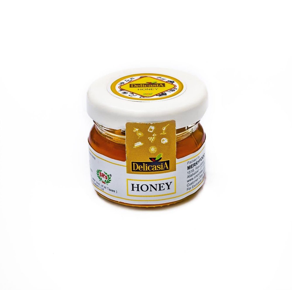 DELICASIA (SR's) Honey 25 gm (Pack of 72) Glass Jar Institutional Pack. Portion Pack. 77 Years of Trust
