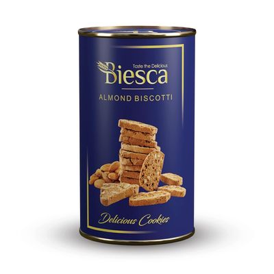 Biesca Almond Biscotti Cookies with Butter 135g, Delicious and Crunchy, Premium Handmade Nut Biscotti, No Maida, No Preservatives, Healthy Snack
