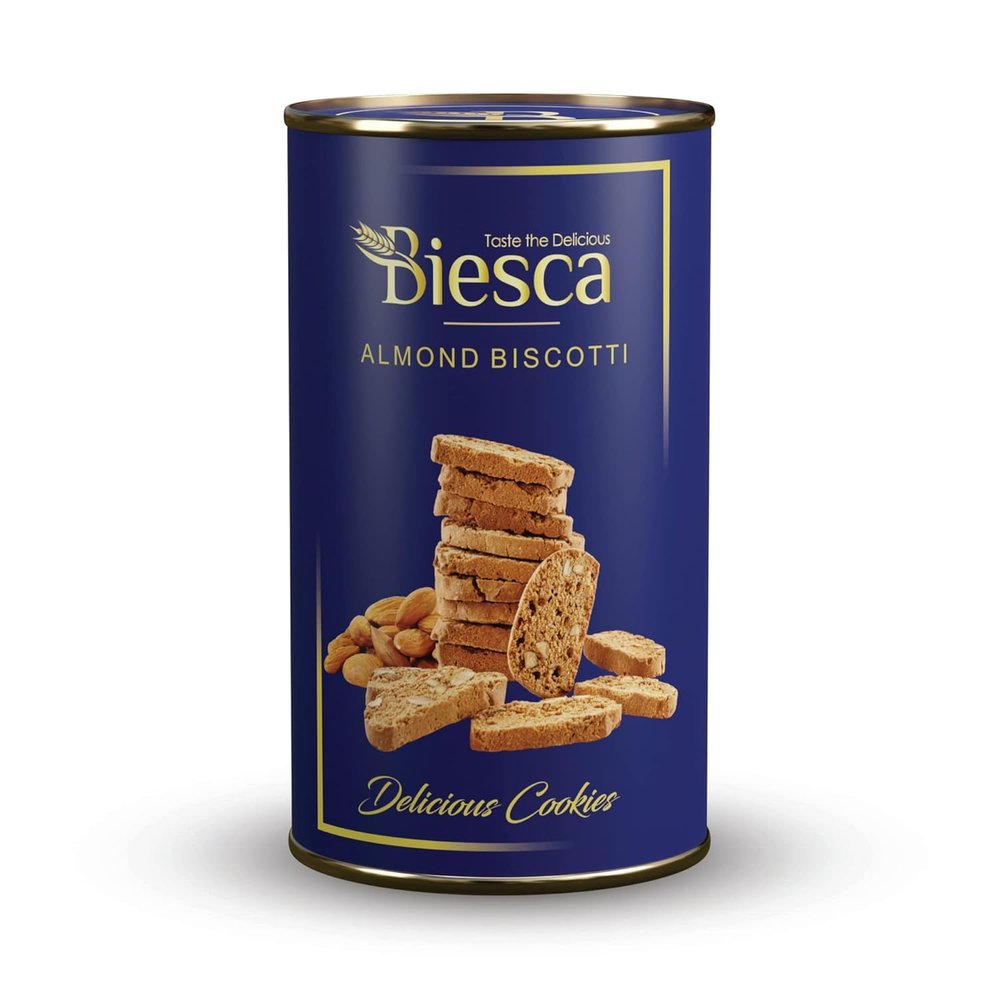 Biesca Almond Biscotti Cookies with Butter 135g, Delicious and Crunchy, Premium Handmade Nut Biscotti, No Maida, No Preservatives, Healthy Snack