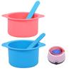 2 Pieces Professional Wax Heater, Reusable Electric Silicone Cooker Wax Heater with 2 Pieces Blue Silicone Wax Spatula Compatible with Electric Waxing Kit 16 oz (Pink, Blue) view 1