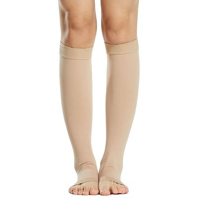 1 Pair Socks Men Women 20-30mmHg Open Toe Stockings Sleeves for Varicose Vein Swelling FANGKAI