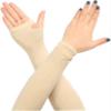 QRAFTINK  Women's and Men's Cotton Full Hand Arm |Sleeves Gloves beige, Free Size Pack Of 1 Pair view 2