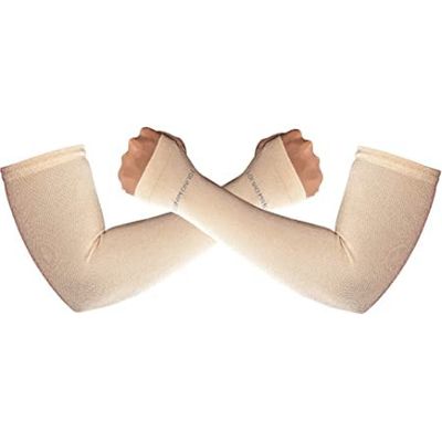 QRAFTINK  Women's and Men's Cotton Full Hand Arm Sleeves Gloves beige, Free Size Pack Of 1 Pair..