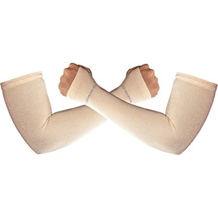 QRAFTINK  Women's and Men's Cotton Full Hand Arm Sleeves Gloves beige, Free Size Pack Of 1 Pair..