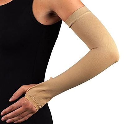 QRAFTINK  Women's and Men's Cotton Full Hand Arm Sleeves Gloves beige, Free Size Pack Of 1 Pair