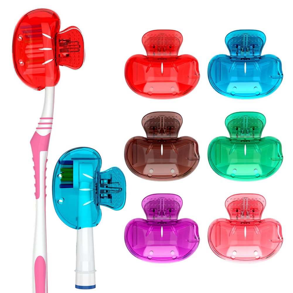 Nincha Toothbrush Head Cover for Manual and Powered toothbrush - Multiple Colors -Pack of 6