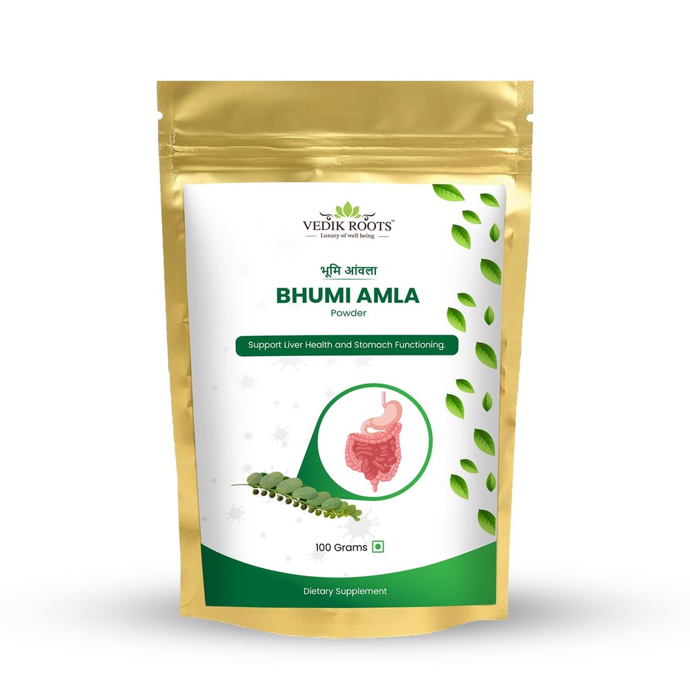 Vedikroots Bhumi Amla Powder/Churn - Organic And Pure Ingredient Extract For Healthy Liver Functioning And Digestive Strength | Enriched With Essential Nutrients (100 GM) (100 g (Pack of 1))
