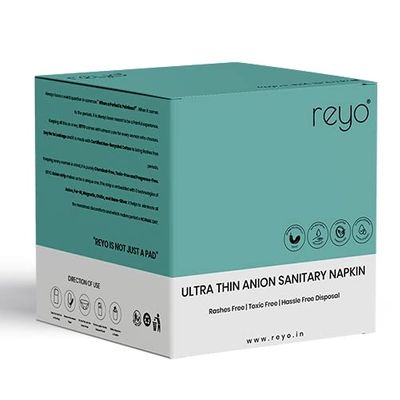 Reyo Premium Ultra Thin Anion Sanitary Napkin Economy Extra-Large (330mm-12pads) Pack of 1 | 10 Layers Of Protection | Fragrance Free Pads