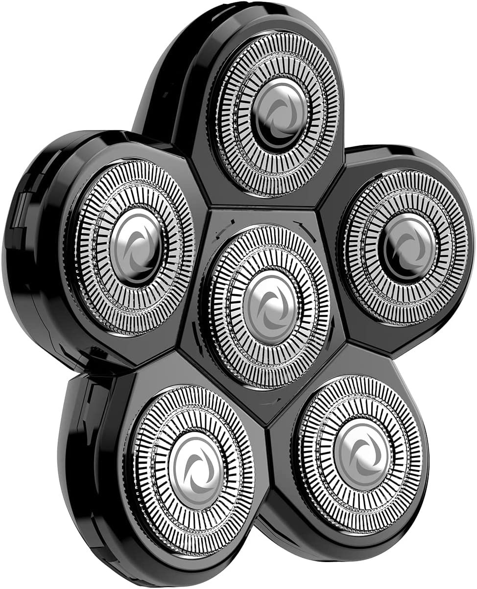 Electric Shaver Replacement Head for Bald Men Wet and Dry (6 Heads)