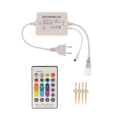 220V High Voltage LED Light Strip Light Controller RGB LED RF Remote Control with Music Modes- EU Plug