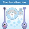 Dr. Brown's Toothscrubber Toddler Toothbrush, Bpa Free, Ages 1-4, Monster Design Manual Brush, 1 Count, Purple view 2