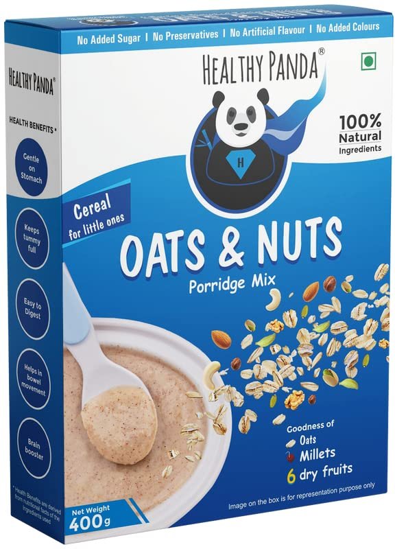 HEALTHY PANDA-1200Gm-Oats & Nuts Cereal mix- Baby food - Oats for baby - Cereal for Kids - dryfruit powder - Millet powder - Kids food - Baby Porridge - Baby cereal - No Sugar