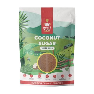 Nutty Yogi Coconut Sugar 200g | 100% Pure Natural Coconut Sugar | Natural Sweetener | Rich in Minerals | Healthy Sugar Variety | No Added preservatives and Chemicals