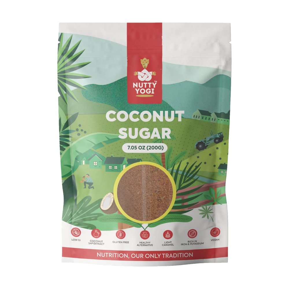 Nutty Yogi Coconut Sugar 200g | 100% Pure Natural Coconut Sugar | Natural Sweetener | Rich in Minerals | Healthy Sugar Variety | No Added preservatives and Chemicals