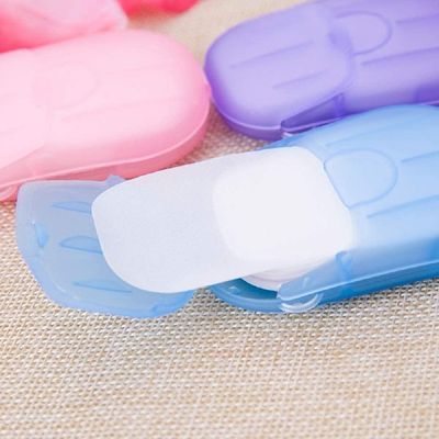 Khedu Feb Disposable Travel Paper Soap Strips For Handwash - Travelling Scented Mini Paper Soap Sheets Flakes Cleaning Foaming Hand Washing (Pack Of 3 - Total 60 Sheets)