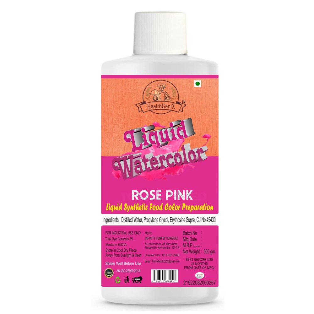 HEALTHGENIX Liquid Food Color - PINK, 500ml