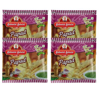 Bishanlal Babulal | Spicy Tikdi Papad | 1.6Kg(Pack of 2, 400Gm x 4) | Tasty | Bikaneri Tikdi Papad | Spicy |No Preservatives (Tikdi Papad 1.6Kg(400Gm x 4))