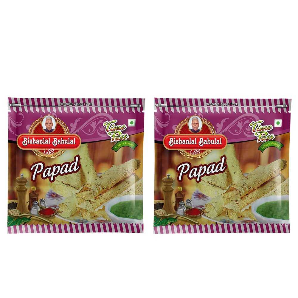 Bishanlal Babulal | Spicy Tikdi Papad | 800Gm(Pack of 2, 400Gm x 2) | Tasty | Bikaneri Tikdi Papad | Spicy |No Preservatives (Tikdi Papad 800Gm(400Gm x 2))