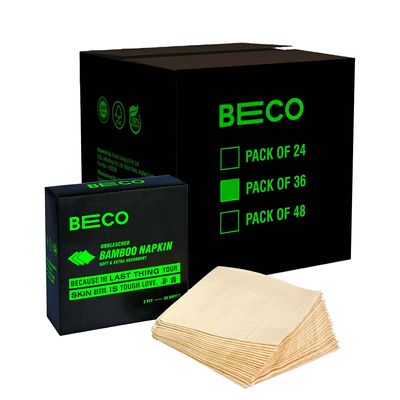 Beco Bamboo Super Soft & Absorbent Serving Tissue Napkins Bulk Pack 3600 sheets 1800 Pulls 2 ply- 100% Natural and Ecofriendly (Pack of 36)