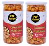 Popfusion Flavoured and Roasted Gourmet Makhana/Fox Nuts- Exotic Peri Peri,Low Fat Snacks with Airtight Glass Jar - (70gms Each) (Pack of 2) view 1