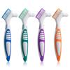 Octuitey Denture Brush Denture Toothbrushes 4PCSDenture Cleaning Care Cleaning Brush Double Sided ToothbrushMulti-Layered Bristles and Rubber Anti-Slip Handle (Purple, Green, Blue, Orange) view 1