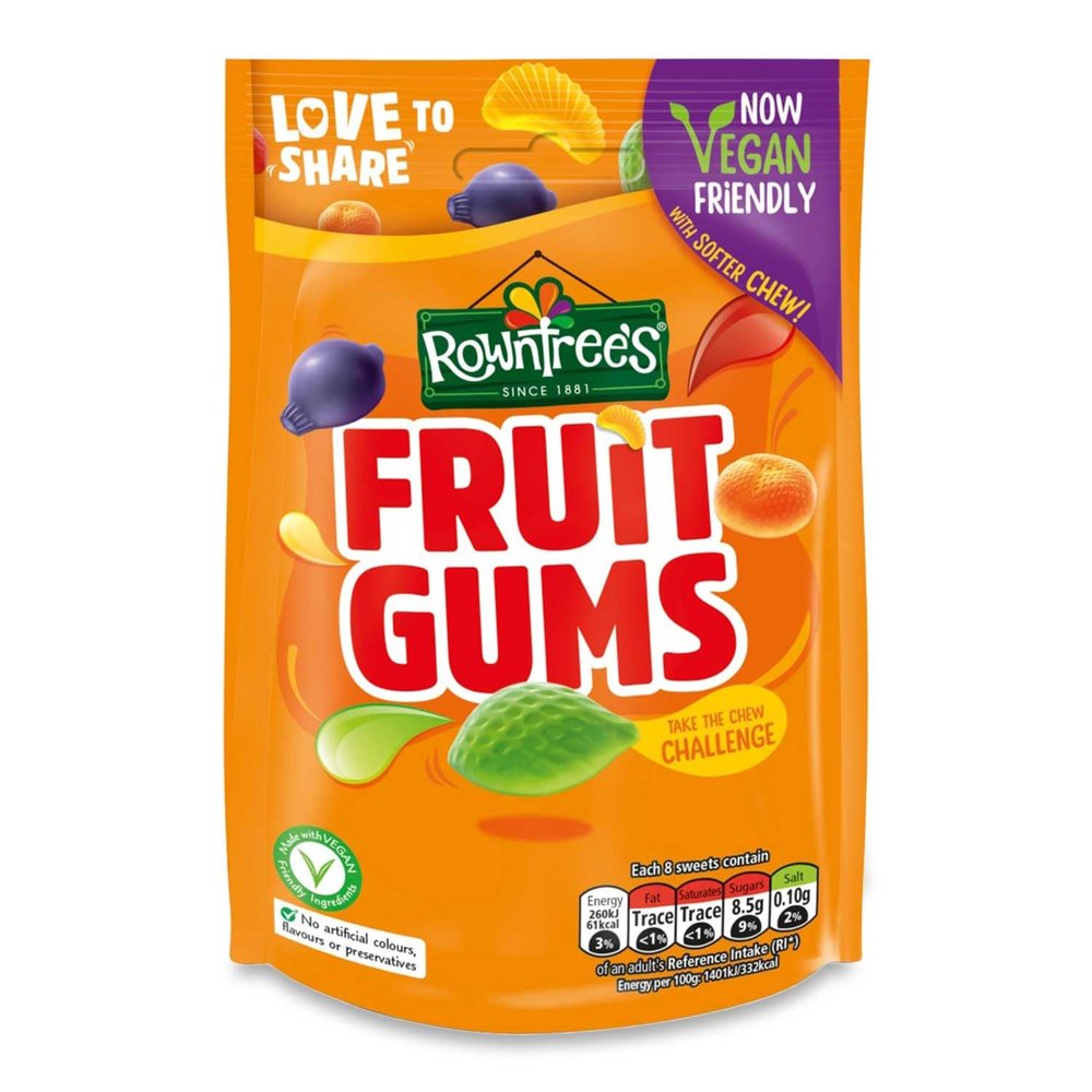 Rowntree's Fruit Gums Vegan Friendly, 4.23 oz / 120 g
