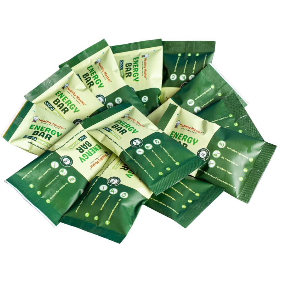 Healthy Master Energy Bars Combo (Nutty Pretty*4,Choco Mindful*4, Daily Protien*4) 40 Gram Each