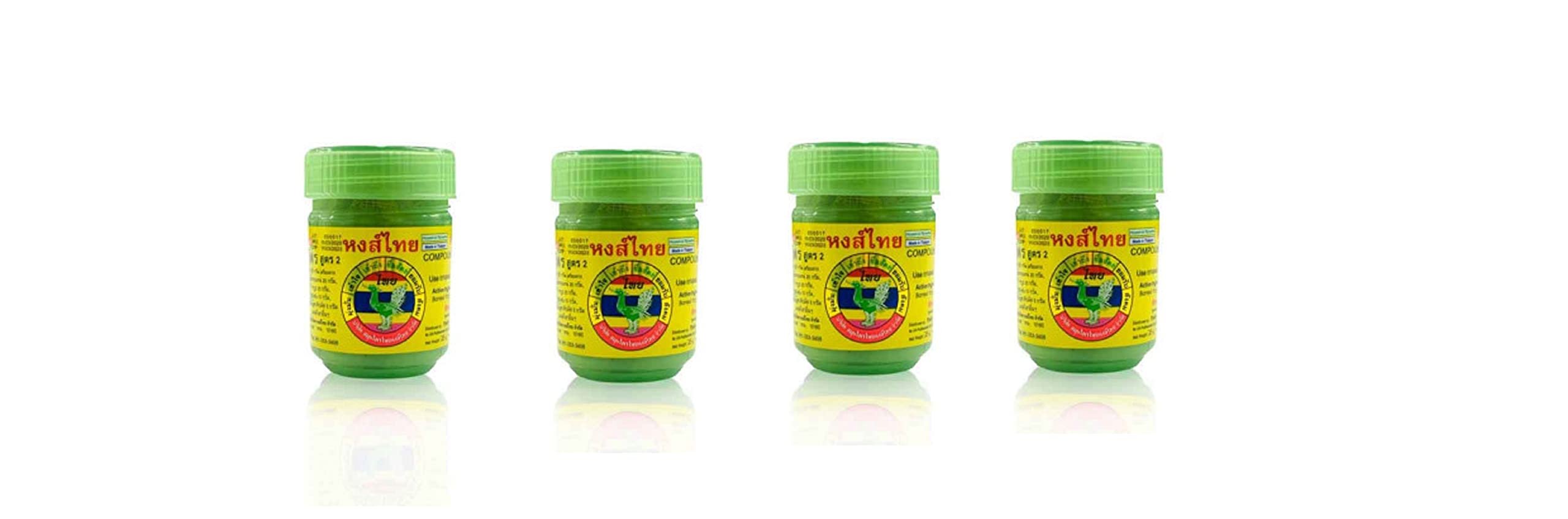 Hani Po Hong Herbal thai traditional bottles pack of 4 - Thailand ProductPain relief balm | Oil for elder women | Men Pain relief balm for adult | Pain relief oil for women | Mens | Pain relief balm for girls | boys - Imported Products