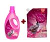 Soft & Fresh Pink Coral Fabric Conditioner Combo [Bottle + Pouch] (850ml+900ml) increase freshness and softness view 1