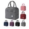 K.B. SALES Lunch Bag Portable Travel Tiffin Bag Thermal Food Canvas Stripe Insulated Cooler Bags Thermal Food Picnic Lunch Bags Kids for Office, College & School Lunch Bag 1 PCS (Random Color) view 1