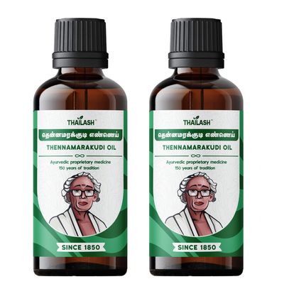 Thailash Thennamarakudi Oil From Original Thennamarakudi Origin Ayurvedic Pain Relief Oil for Joint, Muscular Pain 2 Count Of 200ML Pack.