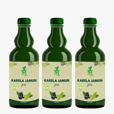 Mint Veda Karela Jamun Juice | 100% Pure Herbal Juice Controls Blood Sugar, Lower Bad Cholesterol Naturally | Sugar Free | 3 litre | Pack of 3